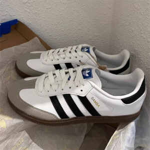 adidas女鞋阿迪达斯德训鞋samba vegan黑白灰低帮休闲板鞋fw2427