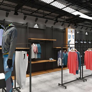男女装货鞋架服装店展示落地潮牌安踏户外运动体育用品陈列架上墙