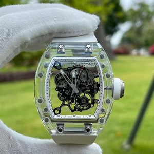 理查德手表透明陀飞轮米勒白色机械RM055男腕表