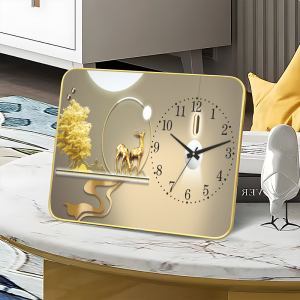 轻奢座钟客厅家用台式石英钟表创意时钟摆件时尚高端大气家装坐钟