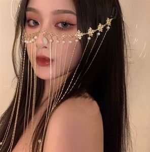 古风中国风面具半脸流苏面帘汉服遮脸古装遮面表演装扮道具配饰女