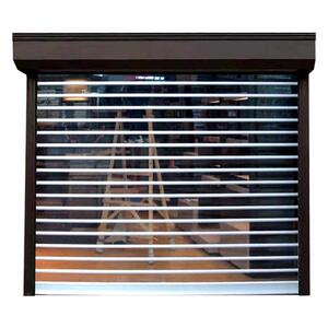 定制商用透明水晶卷闸门广州商场商铺门面防盗防尘电动卷帘门透明