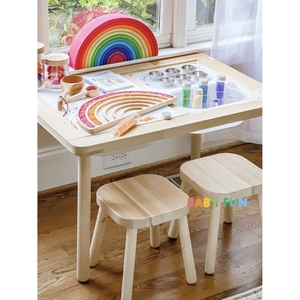 出口多功能感官桌幼儿园早教游戏桌宝宝储物小方桌儿童桌椅
