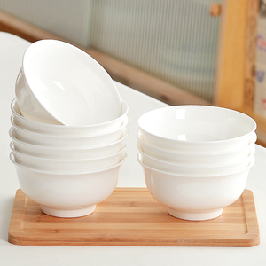骨瓷碗家用饭碗高温白瓷碗2024新款陶瓷餐具汤面碗吃饭米饭碗小碗
