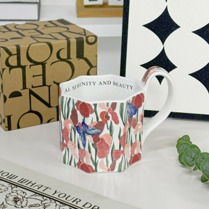 蝴蝶马克杯复古水彩画陶瓷杯子水杯咖啡杯高颜值小众原创设计礼物