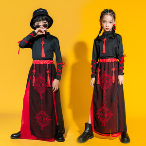 六一儿童中国风古典演出服男童女童旗袍走秀舞合唱服古筝表演服装