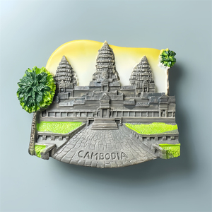 柬埔寨国宝吴哥窟旅游纪念创意风景树脂磁性冰箱贴收藏装饰伴手礼
