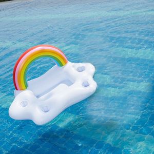 儿童泳池彩虹云椰树冰吧沙滩派对玩具杯垫食物托盘宠物戏水玩具