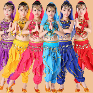 六一天竺少女系列舞蹈儿童印度舞演出服新疆维吾尔族女童舞蹈服装