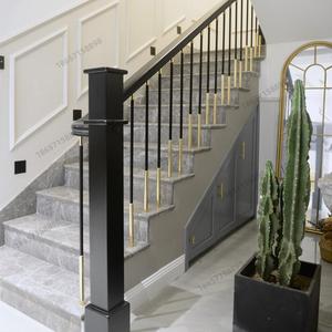 欧式楼梯扶手新款栏杆现代简约轻奢风美式2024新中式铝艺实木护栏