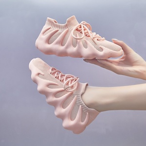 椰子鞋女2024新款夏季八爪鱼休闲飞织网面运动鞋透气粉色女生鞋子