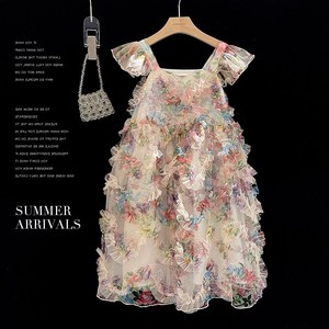 【花仙子】女童夏装连衣裙2023新款碎花超仙公主儿童裙子夏天洋气
