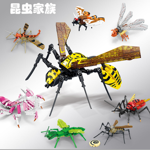 开智昆虫积木小颗粒男孩益智力拼装玩具动物拼图模型61儿童节礼物