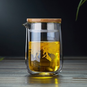 日本进口MUJ无印玻璃小茶壶双层防烫红茶泡茶器耐热家用过滤功夫