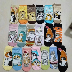 日本日单mofusand三丽欧联名鲨鱼猫系列猫猫短袜