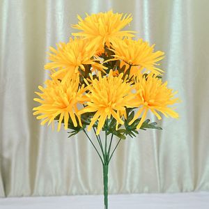 照屏工艺品厂家仿真花9头针菊人造花菊花清明祭祀祭拜清明花