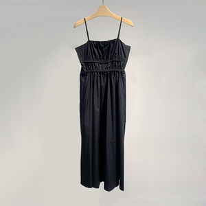 款麦檬夏季时尚百搭黑色修身显瘦纯棉抹胸吊带连衣裙女5F6192831