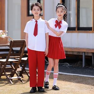 国庆六一儿童节小学生表演服小学生合唱朗诵演出服喜庆洋气红裙子