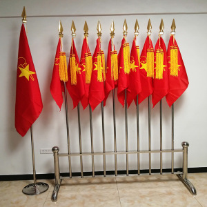 2023学校不锈钢旗架插旗底座礼堂文化墙活动布置中队少队旗旗杆插