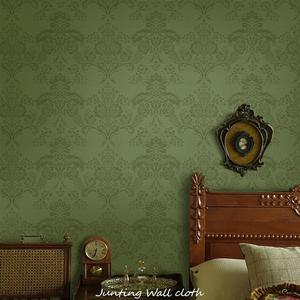 美式复古花纹卧室墙纸法式客厅沙发酒店背景墙定制墙布无纺布壁纸