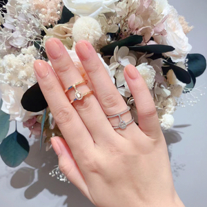 messika/梅西卡戒指 18k玫瑰金 镶钻 glam'azone 双圈镂