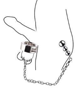 新款男用不锈钢阴囊吊阴功束缚器睾丸环负重锻炼吊坠环重物铁球环