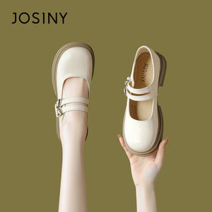 JOSINY卓诗尼法式玛丽珍女鞋2024新款夏季女鞋英伦风jk单鞋女款