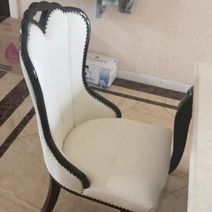 欧式餐椅白色简约现代餐厅时尚软包酒店休闲韩式PU皮别墅实木椅子