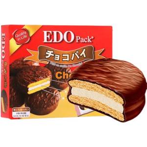韩国进口EDOpack巧克力派朱古力草莓批香蕉味棉花糖夹心蛋糕