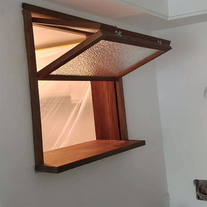 实木折叠窗户定制左右上下推拉玻璃木窗上下提拉窗上下折叠窗