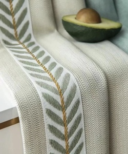 窗帘花边织带立边树叶绿色绣花装饰麦穗立体辅料宽5.5CM布艺侧边