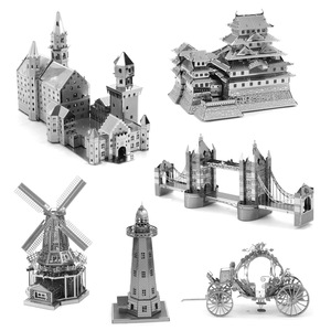 精密机械金属玩具拼装模型DIY拼图建筑凯旋门荷兰风车巴黎铁灯塔