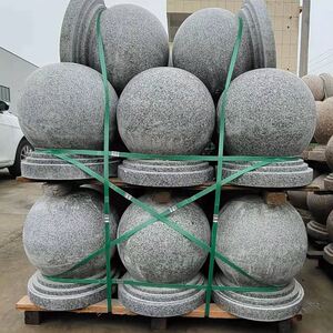 石球阻车花岗岩芝麻灰步行街学校小区人行道止步石礅路边挡车圆