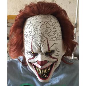 万圣节夜全脸乳胶小丑回魂恐怖面具妆容joker头套剧本杀s装扮道具