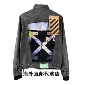 东京OFF WHITE OW莫奈油画拼接牛仔衣外套男女同款夹克衫上衣长袖