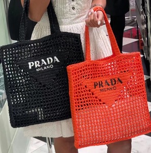 Prada/普拉达 女包单肩斜跨包编织手提包挎包拎包休闲包