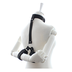 黑色尼龙反背手颈铐强制束缚捆绑sm情趣用品另类调教成人性玩具