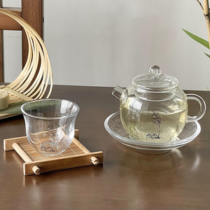 一人一杯功夫茶具套装 玻璃泡茶壶精致迷你小号单壶150ml绿茶专用