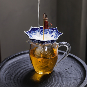 小雨伞创意茶虑茶漏茶叶过滤网陶瓷功夫茶具配件泡茶神器茶桌饰品