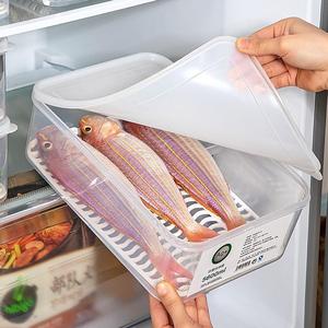专冰箱用冷冻鱼肉保鲜盒果蔬菜分类沥水收纳盒厨房密封带盖冷藏盒