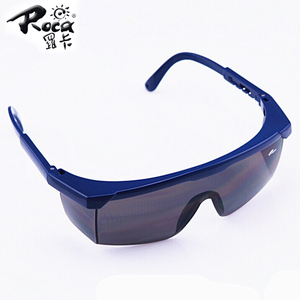 罗卡 AL026蓝框/灰色镜片防雾眼镜 平光安全防护目镜抗冲击防风镜
