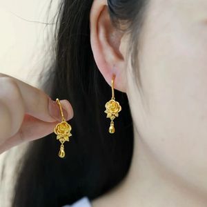 新中式玫瑰花耳坠女款轻奢时尚富贵气质精致高级感中国风耳钉耳环