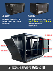 u家用墙壁挂式监设备布线配控6u9u弱电箱网络机柜小型412u交换机