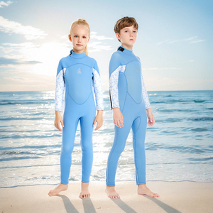 儿童游泳衣保暖潜水服湿衣冲浪3mm加厚连体专业防寒水母衣男女孩