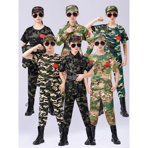 儿童新款迷彩军训夏小学生夏令营军装服幼儿园演出服户外拓展套装