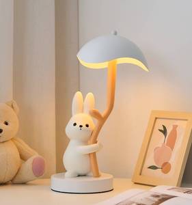 2023年新款台灯充电款儿童兔子床头灯公主风卡通可爱创意高颜值