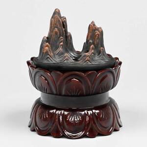 实木加高圆形底座观音菩萨摆件莲花底座供奉神像佛像莲花坐台家用