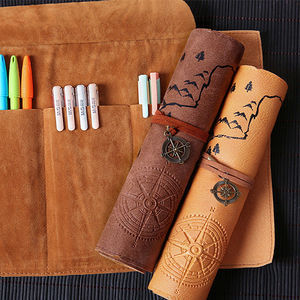 韩版创意初中生笔帘男生卷笔袋卷筒式简约文具盒高中生铅笔盒女孩