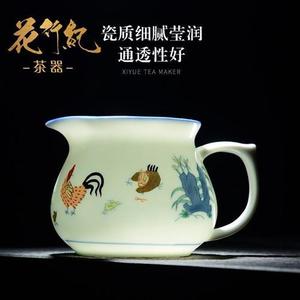 成化斗彩鸡缸杯茶海公道杯家用陶瓷功夫茶具复古匀杯道茶公杯