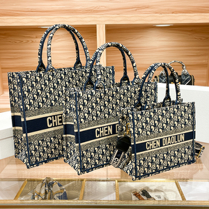 迪奥狮盾官网旗舰店官方正品包包tote系列老花满印托特包手提女包